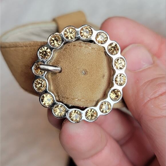 NIB Maje Farria Suede Heels in Camel, Sz 37 / US 6-6.5 - Picture 4 of 12